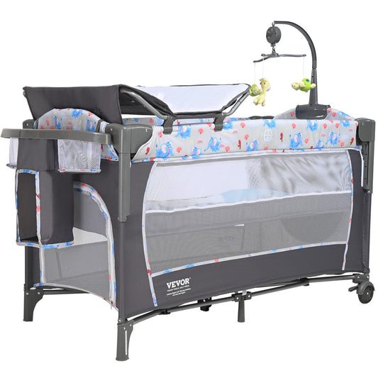 Baby Bassinet, 77 lbs Lastkapacitet, Lätt att vika ihop Bärbar Baby Bassinet Bedside Sleeper med förvaringskorg och hjul, Baby Cradle Bedside Spjälsäng med myggnät för nyfödd flicka pojke