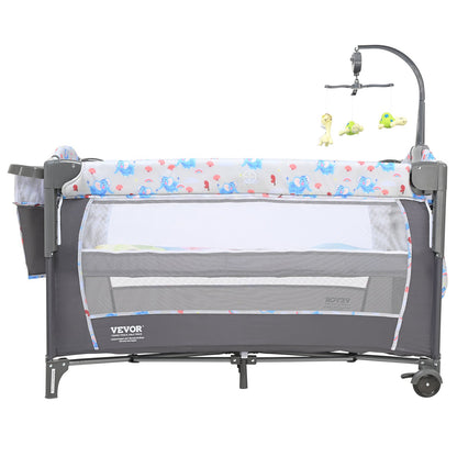 Baby Bassinet, 77 lbs Lastkapacitet, Lätt att vika ihop Bärbar Baby Bassinet Bedside Sleeper med förvaringskorg och hjul, Baby Cradle Bedside Spjälsäng med myggnät för nyfödd flicka pojke