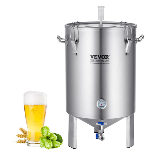 304 vattenkokare i rostfritt stål, 60 l ölbryggjäsning, bryggjäsningsbehållare för bryggning, hembryggningstillbehör med bas, vattenkokare med lock, handtag, ventil, tapp, termometer