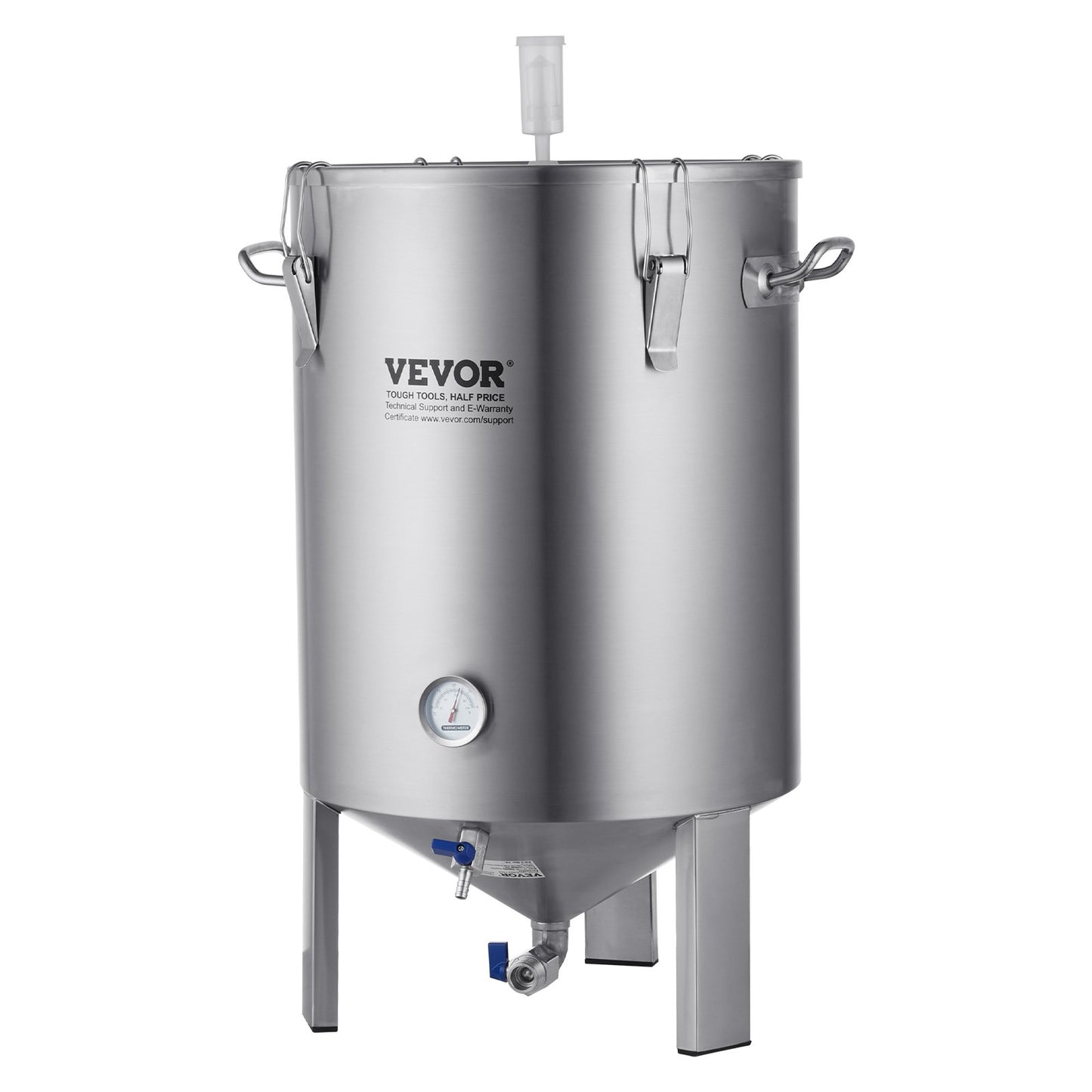 304 vattenkokare i rostfritt stål, 60 l ölbryggjäsning, bryggjäsningsbehållare för bryggning, hembryggningstillbehör med bas, vattenkokare med lock, handtag, ventil, tapp, termometer