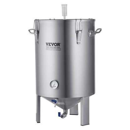 304 vattenkokare i rostfritt stål, 60 l ölbryggjäsning, bryggjäsningsbehållare för bryggning, hembryggningstillbehör med bas, vattenkokare med lock, handtag, ventil, tapp, termometer