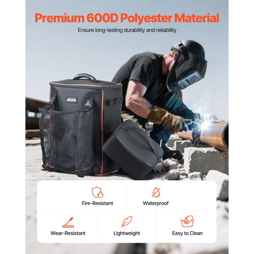 33L svetsryggsäck 600D polyester svetsryggsäck för verktyg och hjälm