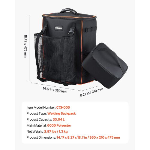 33L svetsryggsäck 600D polyester svetsryggsäck för verktyg och hjälm