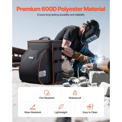 35,6L svetsryggsäck 600D polyester svetsryggsäck för verktyg och hjälm