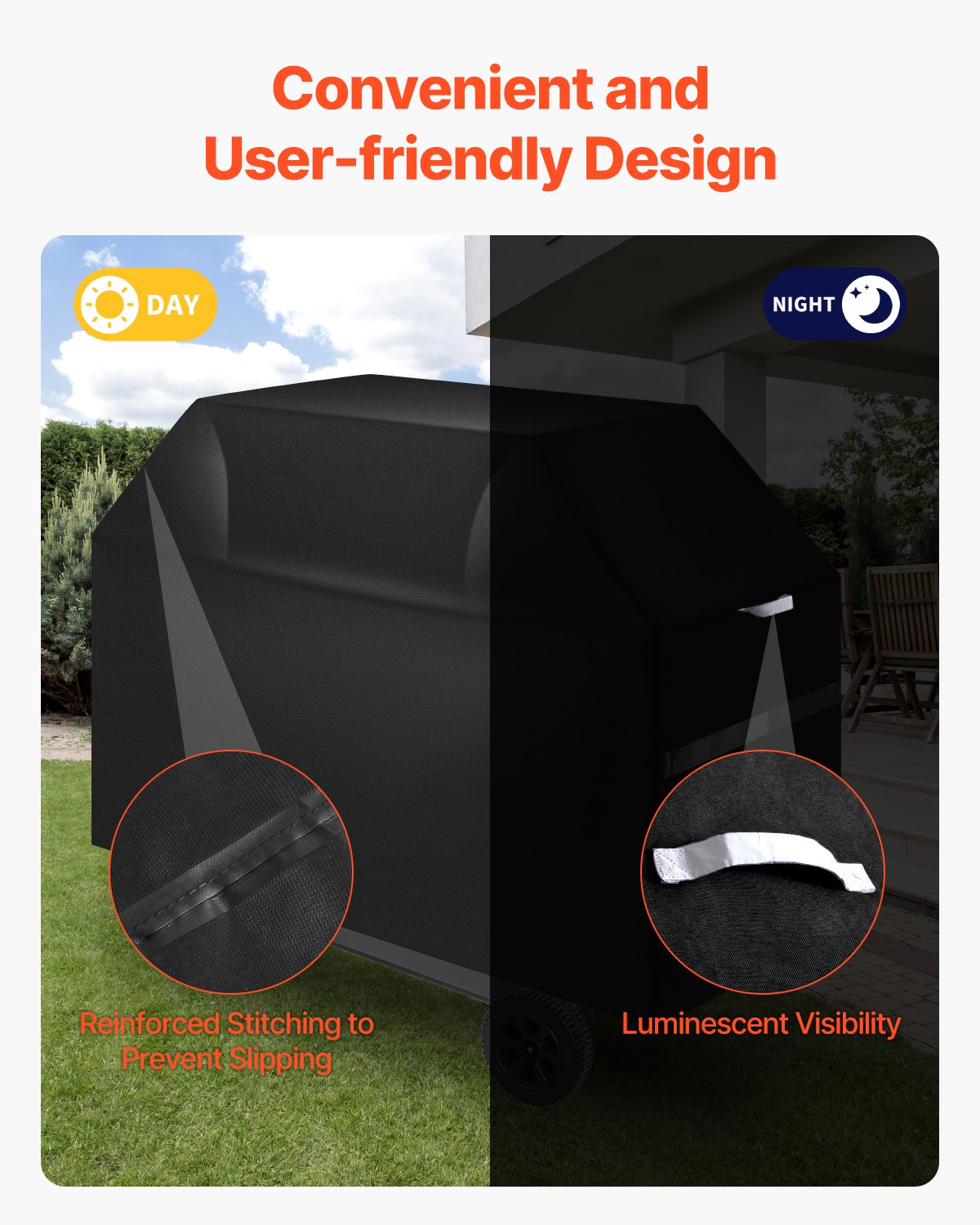 65 Inch Grill Cover Heavy Duty BBQ Gas Grill Cover Outdoor Waterproof