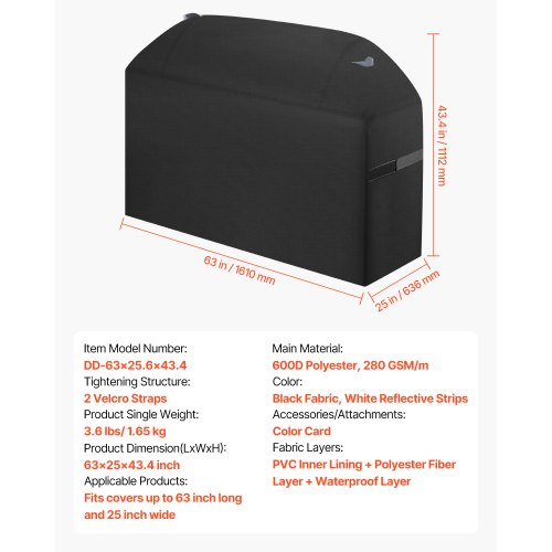 63 Inch Grill Cover Heavy Duty BBQ Gas Grill Cover Outdoor Waterproof | EU