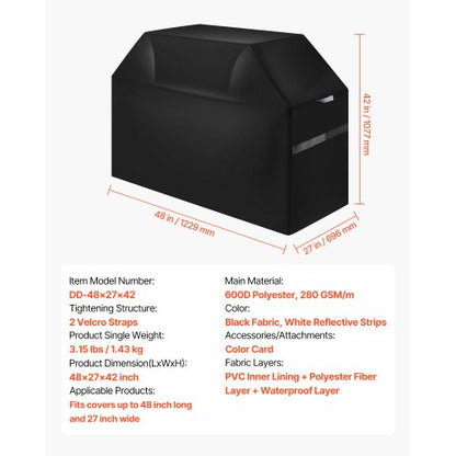 48 Inch Grill Cover Heavy Duty BBQ Gas Grill Cover Outdoor Waterproof | EU