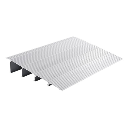 Door Threshold Ramp, 4" Rise, 800 lbs Load Capacity, Wheelchair Door Ramp, Aluminum Threshold Ramp for Doorways, Adjustable Modular Threshold Ramp for Wheelchairs, Scooters, Power Chairs