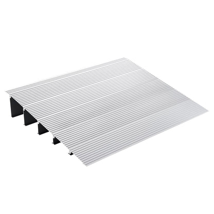 Dörrtröskelramp, 5" stigning, 800 lbs lastkapacitet, dörrramp för rullstolar, tröskelramp i aluminium för dörröppningar, justerbar modulär tröskelramp för rullstolar, skotrar, elstolar