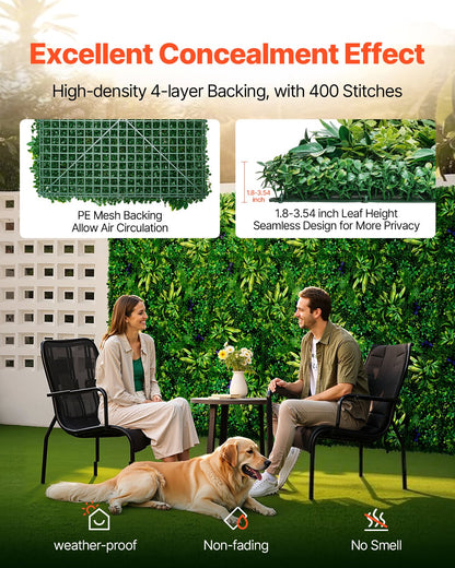 Artificial Grass Wall Panels 12 Pcs 20 x 20 Inch 3D Greenery for Interior Decoration