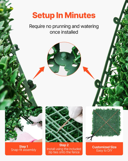 Artificial Grass Wall Panels 12 Pcs 20 x 20 Inch 3D Greenery for Interior Decoration