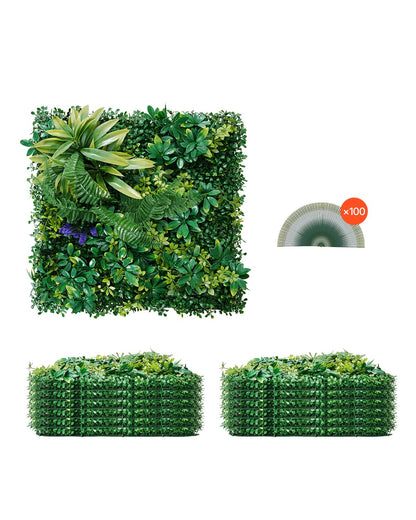 Artificial Grass Wall Panels 12 Pcs 20 x 20 Inch 3D Greenery for Interior Decoration