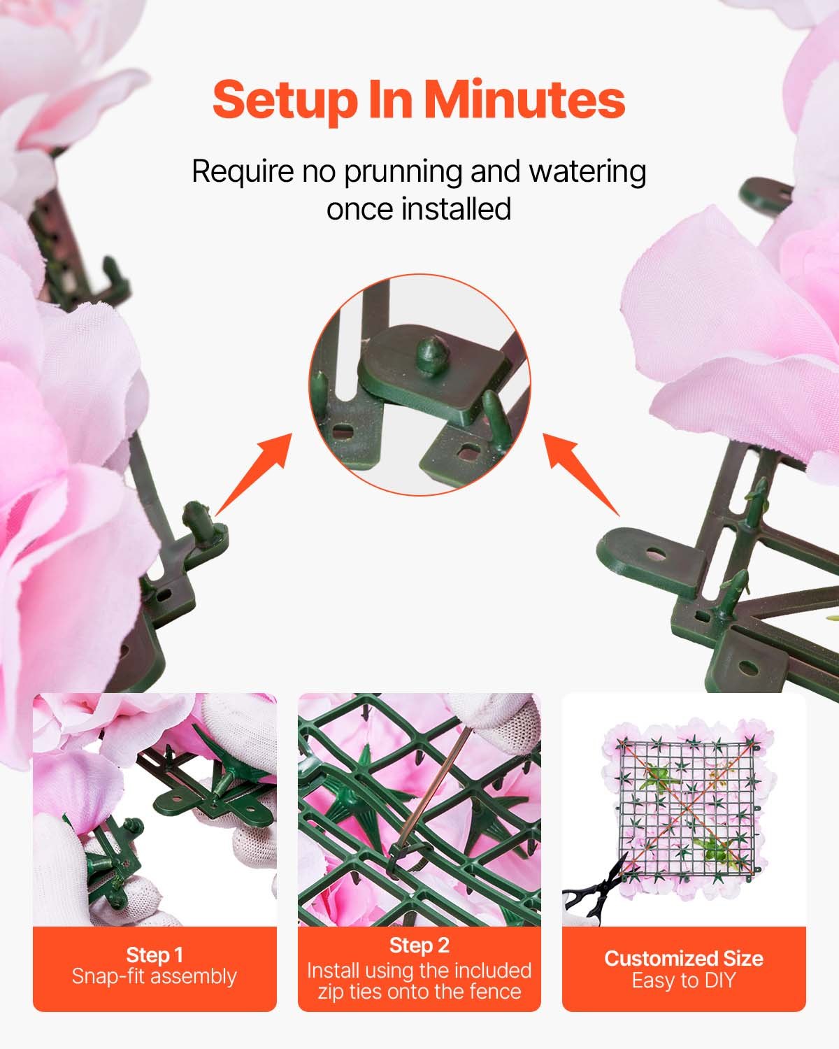 3D Flower Wall Panel 12PCS 15x15 in Artificial Flower Mat for Wedding