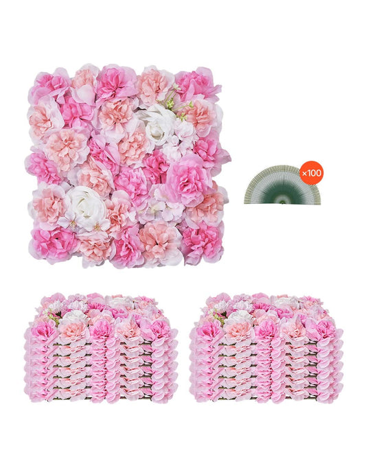 3D Flower Wall Panel 12PCS 15x15 in Artificial Flower Mat for Wedding
