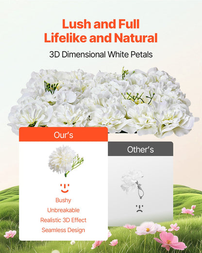 3D Flower Wall Panel 24 PCS 15 x 15 inch Artificial Floral Backdrop for Wedding