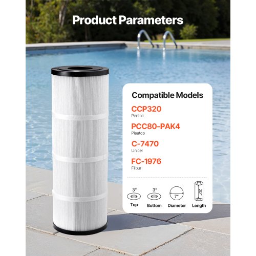 4 x 80 sqm hot tub filter cartridge compatible with Pentair CCP320