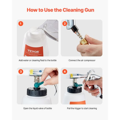 Car cleaning gun 6-9.2 bar high pressure air blow gun 1 liter liquid bottle | EU