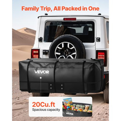 59.84 x 23.9 x 24.02 inches (20 cubic feet) towbar carrying case with 8 straps