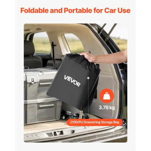 59.84 x 23.9 x 24.02 inches (20 cubic feet) towbar carrying case with 8 straps