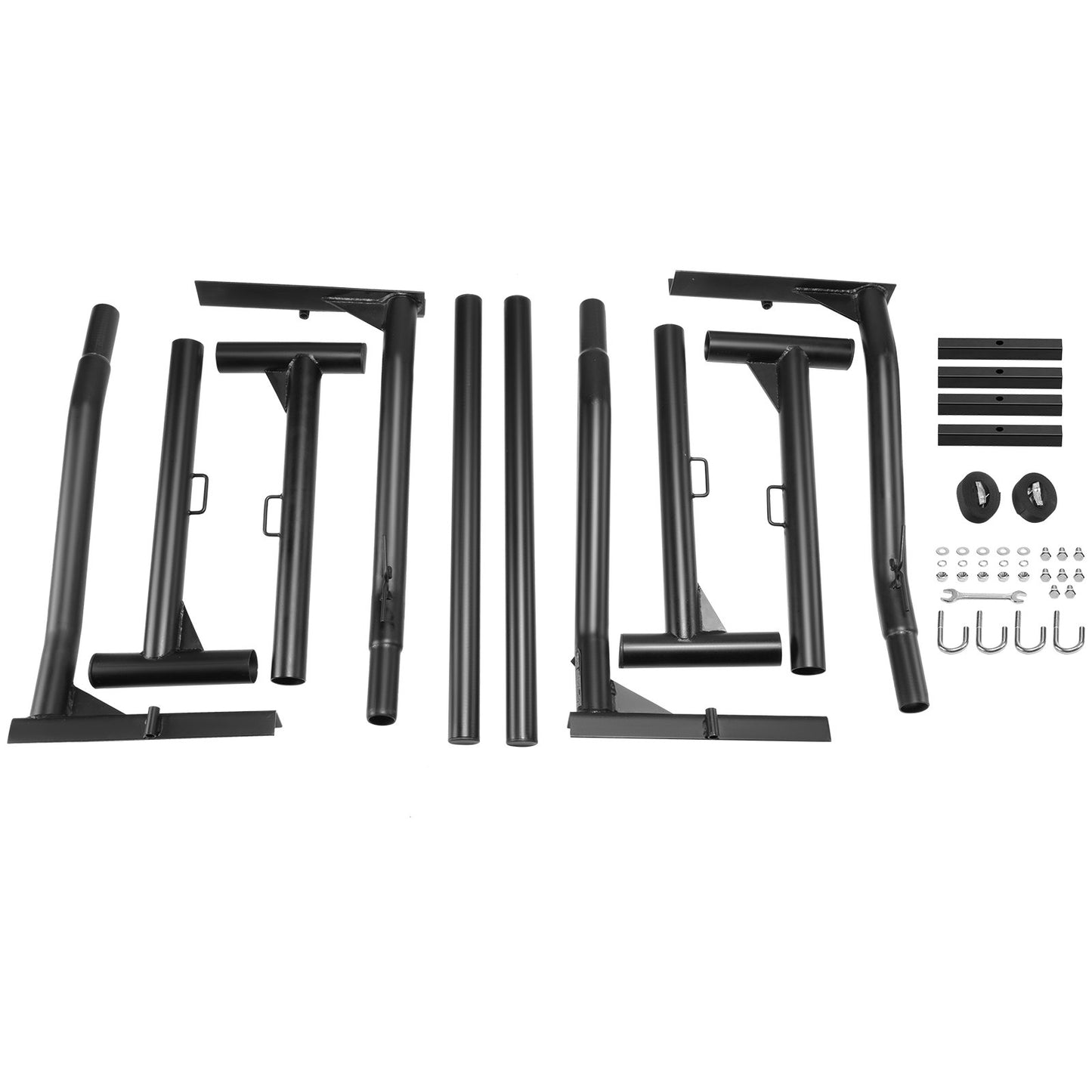 Truck Rack, 46-71 tums utdragbart lastbilsstegeställ, 800 lbs kapacitet Stege Rack för lastbil med icke-borrande J-bultar, Heavy Duty Truck Sängställ för kajak, surfbräda, timmer, stege