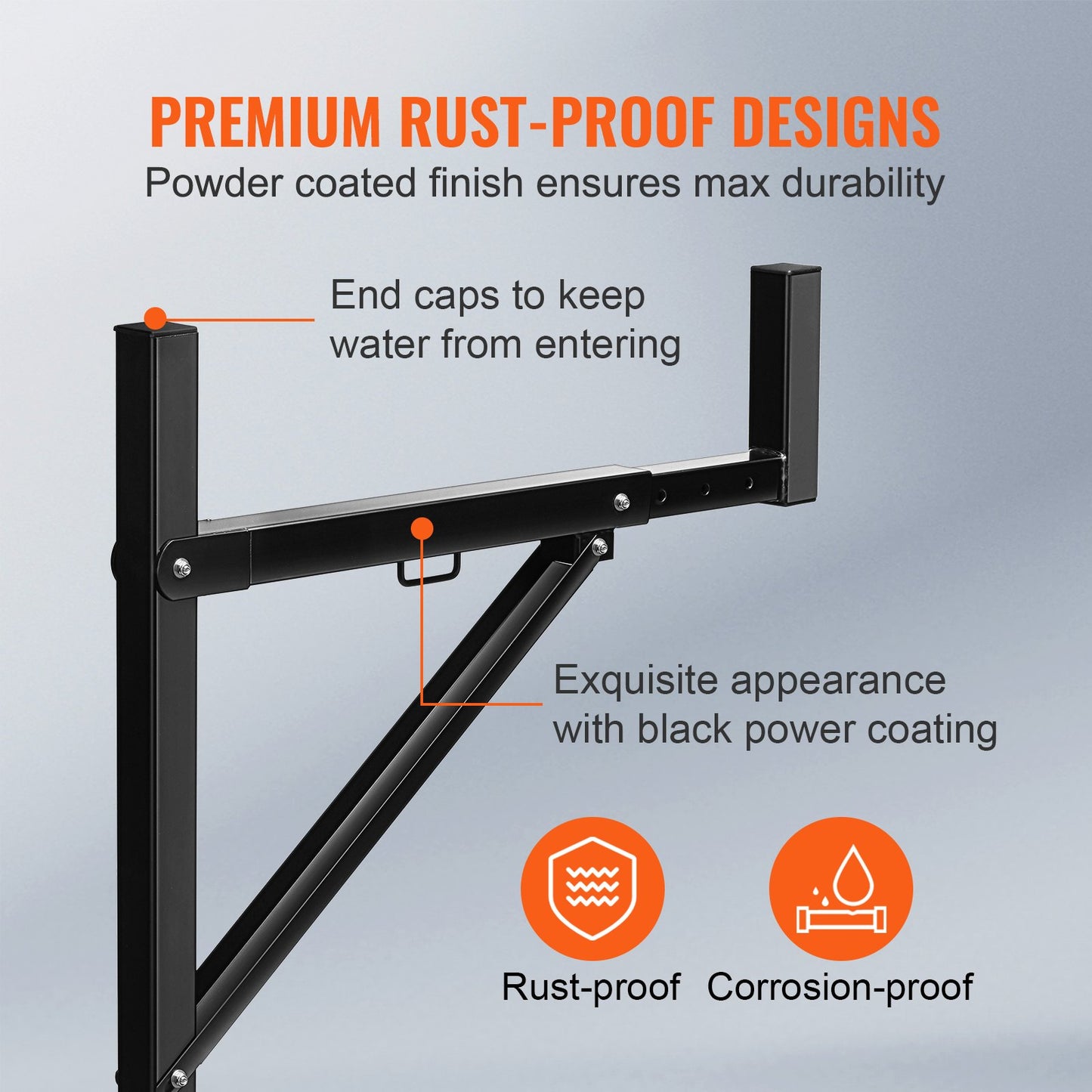Truck Rack, 19-34 tums utdragbart lastbilsstegeställ, 38,6"-43,6" justerbar höjd, 250 lbs Kapacitet Stålstegeställ för lastbil, Heavy Duty Truck Sängställ för kajak, surfbräda, timmer, stege
