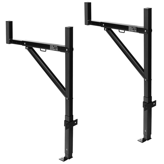 LKW-Gepäckträger, 19-34 Zoll ausziehbarer LKW-Leiterträger, 38,6"-43,6" höhenverstellbar, 250 lbs Tragkraft, Stahlleiterträger für LKW, Hochleistungs-LKW-Ladeflächenträger für Kajak, Surfbrett, Holz, Leiter