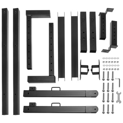 Truck Rack, 19-34 tums utdragbart lastbilsstegeställ, 38,6"-43,6" justerbar höjd, 250 lbs Kapacitet Stålstegeställ för lastbil, Heavy Duty Truck Sängställ för kajak, surfbräda, timmer, stege