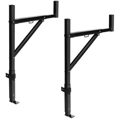 Truck Rack, 19-34 tums utdragbart lastbilsstegeställ, 38,6"-43,6" justerbar höjd, 250 lbs Kapacitet Stålstegeställ för lastbil, Heavy Duty Truck Sängställ för kajak, surfbräda, timmer, stege