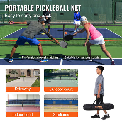 Pickleball Net Set, 22FT Regulation Size, Portable Pickleball System with Bags, Balls, Paddles, Wheels and Court Lines, Weatherproof Metal Frame and PE Netting, for Outdoor Backyard Driveway