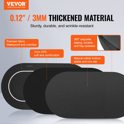 Pokerbordsskiva 70 x 35 tums pokermatta 6-8 spelare Vikbar med väska svart
