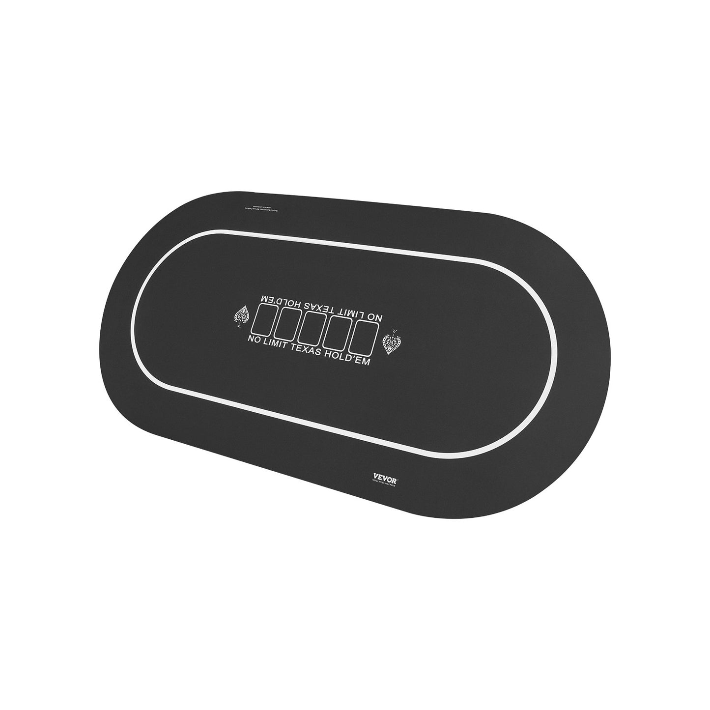 Pokerbordsskiva 70 x 35 tums pokermatta 6-8 spelare Vikbar med väska svart