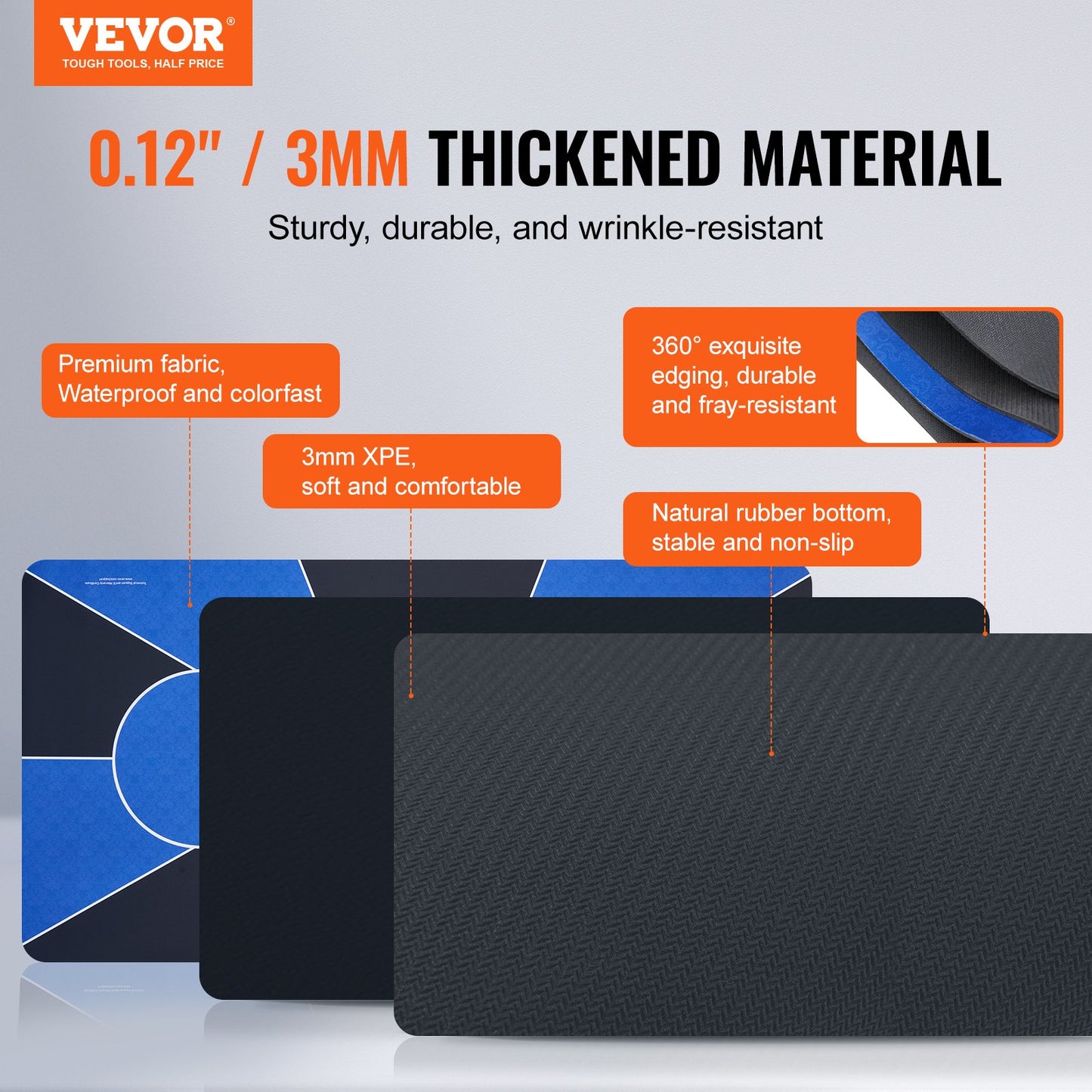 Poker table top 70 x 35 inch poker mat 6-8 players Foldable with bag blue