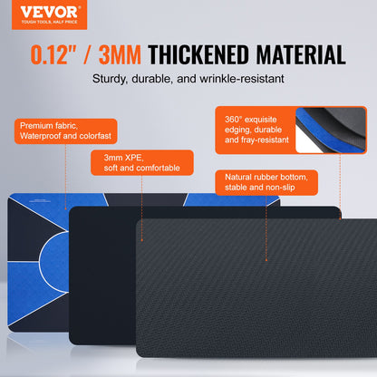 Poker table top 70 x 35 inch poker mat 6-8 players Foldable with bag blue