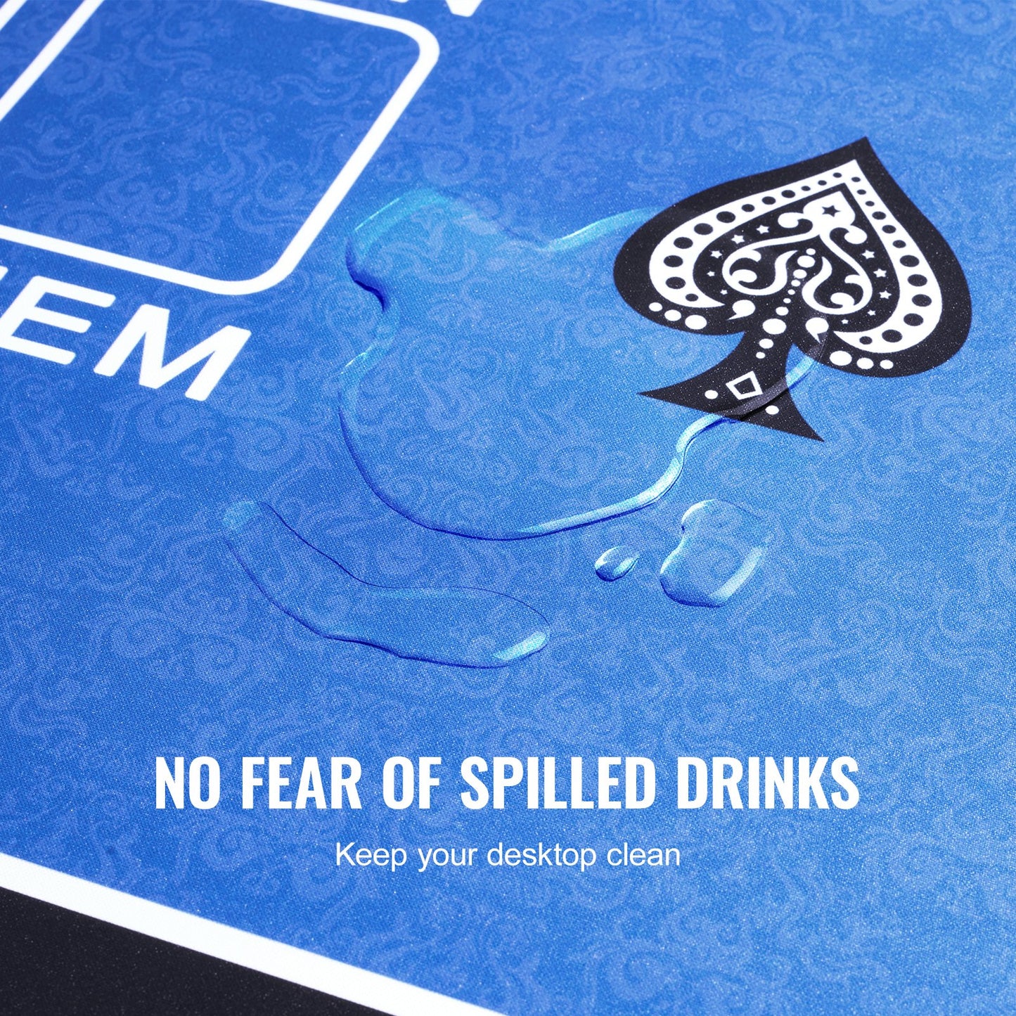 Poker table top 70 x 35 inch poker mat 6-8 players Foldable with bag blue