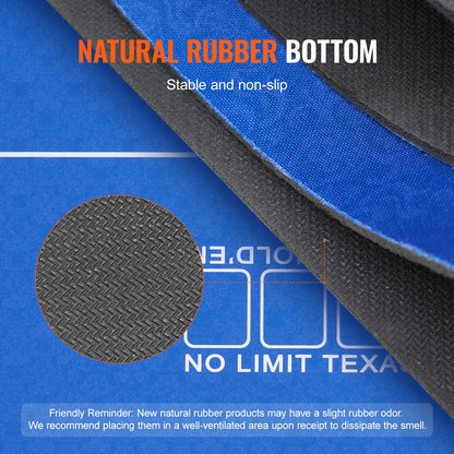 Poker table top 70 x 35 inch poker mat 6-8 players Foldable with bag blue