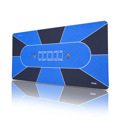 Poker table top 70 x 35 inch poker mat 6-8 players Foldable with bag blue