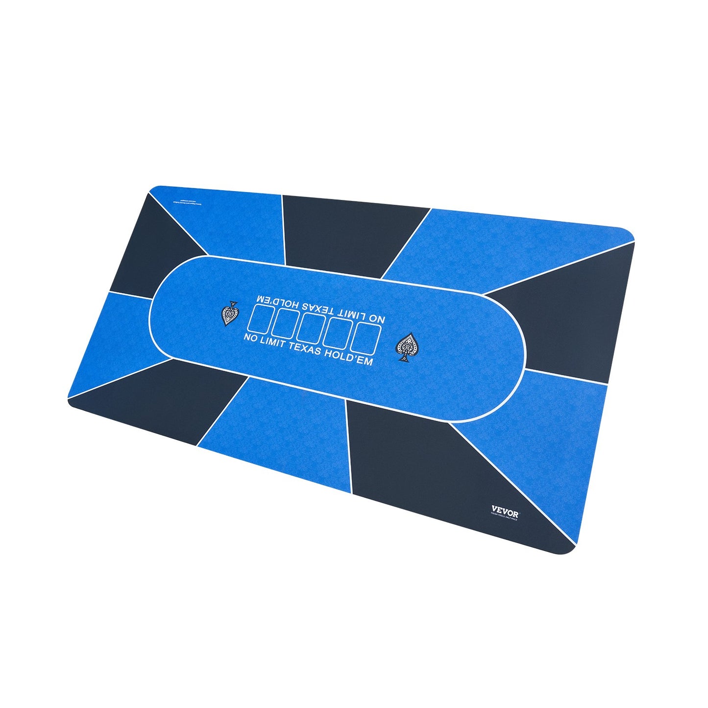 Poker table top 70 x 35 inch poker mat 6-8 players Foldable with bag blue