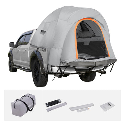 Truck Bed Tält, 5,5'-6' Pickup Truck tält med regnlager och bärväska, vattentätt PU2000mm dubbellager lastbilstält för camping, rymmer 2-3 personer, för campingresor utomhusaktiviteter