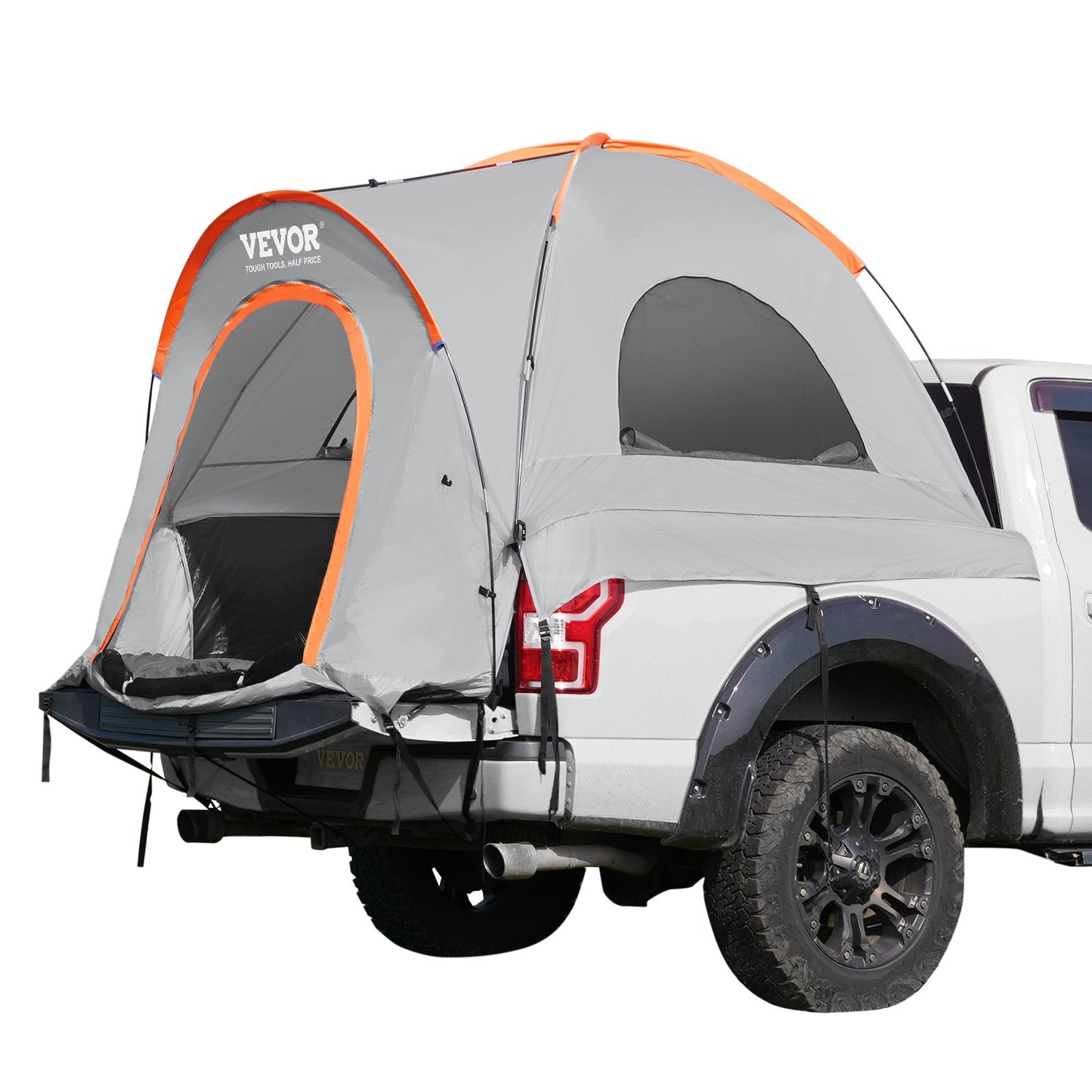 Truck Bed Tält, 5,5'-6' Pickup Truck tält med regnlager och bärväska, vattentätt PU2000mm dubbellager lastbilstält för camping, rymmer 2-3 personer, för campingresor utomhusaktiviteter