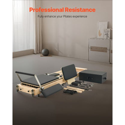 Foldable Pilates Reformer Wooden Pilates Machine for Home Gym | EU