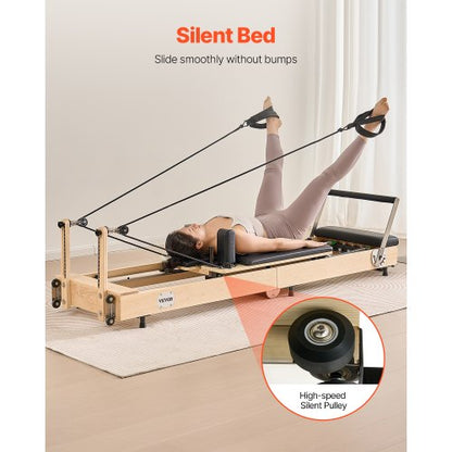 Foldable Pilates Reformer Wooden Pilates Machine for Home Gym | EU