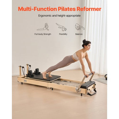 Foldable Pilates Reformer Wooden Pilates Machine for Home Gym | EU
