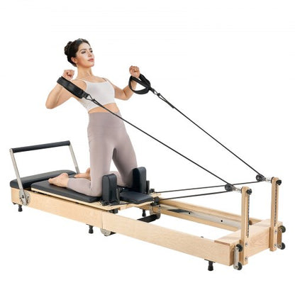 Foldable Pilates Reformer Wooden Pilates Machine for Home Gym | EU