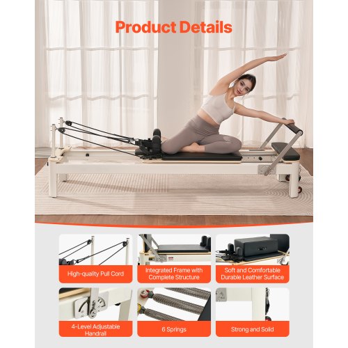 Pilates Reformer Pilatesmaskin Hemmagymutrustning med Motstånd |  EU