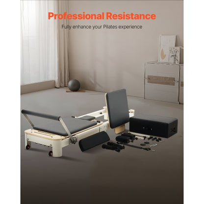 Foldable Pilates Reformer Pilates Machine Home Gym Exercise Equipment | EU