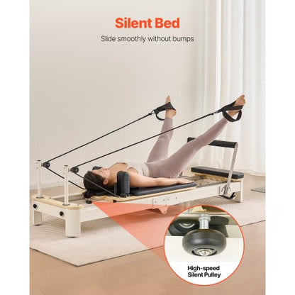 Foldable Pilates Reformer Pilates Machine Home Gym Exercise Equipment | EU