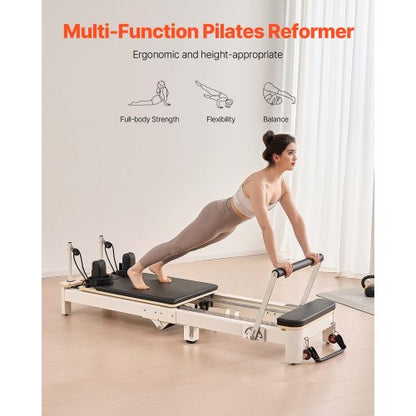 Foldable Pilates Reformer Pilates Machine Home Gym Exercise Equipment | EU