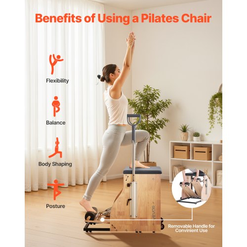 Pilates Chair Split Pedal Stability Combination Full Body Exercise Chairs Handles | EU