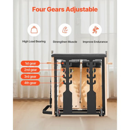 Pilates Chair Split Pedal Stability Combination Full Body Exercise Chairs Handles | EU