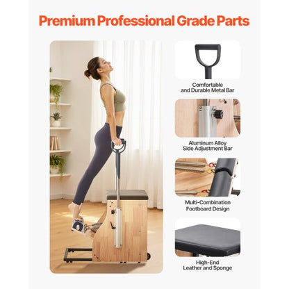 Pilates Chair Split Pedal Stability Combination Full Body Exercise Chairs Handles | EU